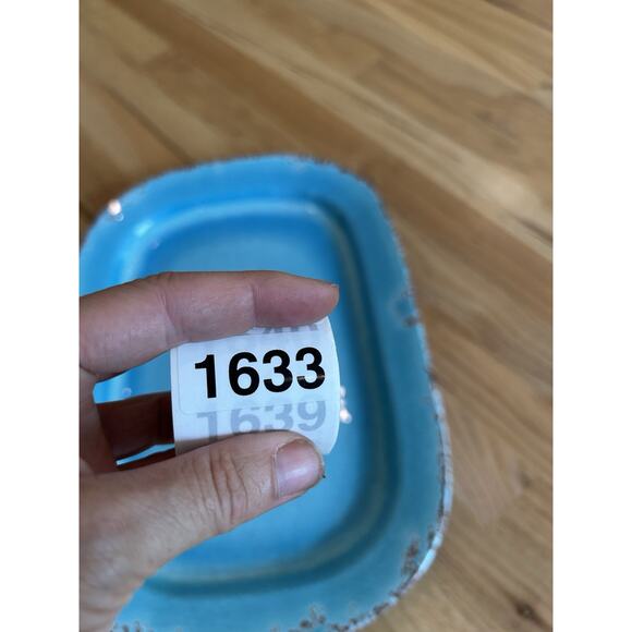 Williams Sonoma Melamine 17” Serving Tray Turquoise Hammered‎ Rectangle - Picture 7 of 7